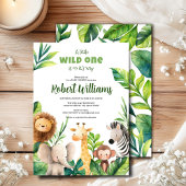 サファリの動物の水の色の赤ちゃんシャワーの招待 招待状