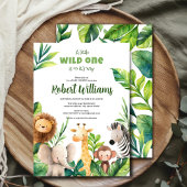 サファリの動物の水の色の赤ちゃんシャワーの招待 招待状