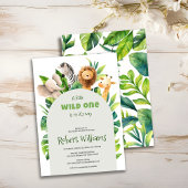 サファリの動物の水の色の赤ちゃんシャワーの招待 招待状