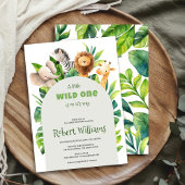 サファリの動物の水の色の赤ちゃんシャワーの招待 招待状