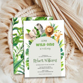 サファリの動物の水の色の赤ちゃんシャワーの招待 招待状