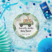 サファリの動物の熱帯ジャングルベビーシャワー ペーパープレート (パーティー)