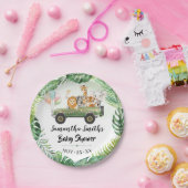 サファリの動物の熱帯ジャングルベビーシャワー ペーパープレート (パーティー)