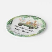 サファリの動物の熱帯ジャングルベビーシャワー ペーパープレート (アングル)