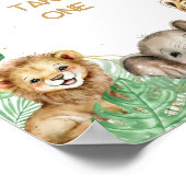 サファリの動物の熱帯緑の赤ちゃんシャワーのお気に入り ポスター (角)