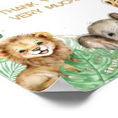 サファリの動物の熱帯緑の赤ちゃんシャワーの贈り物 ポスター (角)