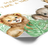 サファリの動物の熱帯緑の赤ちゃんシャワートリート ポスター (角)