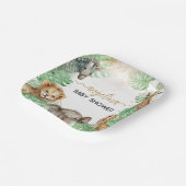 サファリの動物の熱帯緑の赤ちゃんシャワー ペーパープレート (傾斜あり)