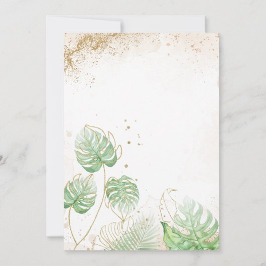 サファリの動物の熱帯緑の赤ちゃんシャワー 招待状 (裏面)