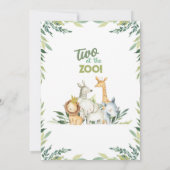 サファリの動物の男の子の2歳の誕生日招待状 招待状 (裏面)