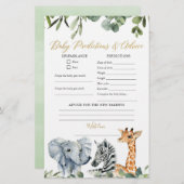 サファリの動物の緑のベビー予測アドバイス (正面/裏面)