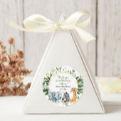 サファリの動物の緑の金ゴールドの赤ちゃんシャワー ラウンドシール