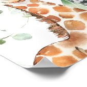 サファリの動物の葉ベビーシャワーへようこそ ポスター (角)