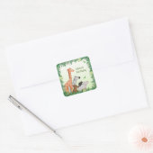 サファリの動物の誕生日パーティーのスクエアのシール スクエアシール (封筒)