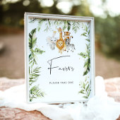 サファリの動物の赤ちゃんシャワーの好意 ポスター