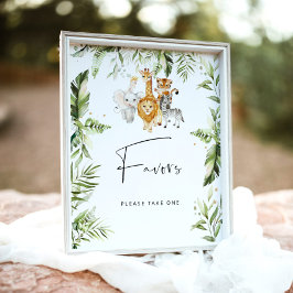 サファリの動物の赤ちゃんシャワーの好意 ポスター