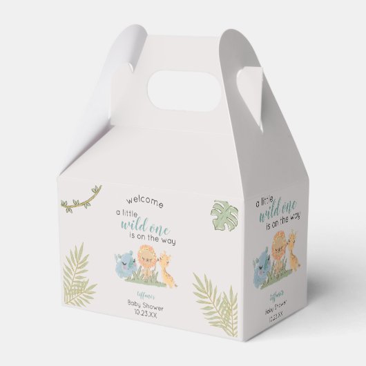 サファリの動物の赤ちゃんシャワーの途中でワイルドワン フェイバーボックス (正面サイド)