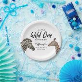 サファリの動物の赤ちゃんシャワー男女兼用 ペーパープレート (パーティー)