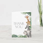 サファリの動物の赤ちゃんシャワー サンキューカード (正面)