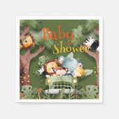 サファリの動物の赤ちゃんシャワー スタンダードカクテルナプキン (正面)