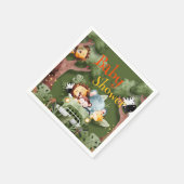 サファリの動物の赤ちゃんシャワー スタンダードカクテルナプキン (角)