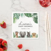 サファリの動物の赤ちゃんシャワー スタンダードカクテルナプキン (インサイチュ)