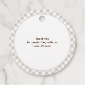 サファリの動物の赤ちゃんシャワー フェイバータグ (裏面)