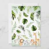 サファリの動物の赤ちゃんシャワー 招待状 (裏面)