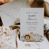 サファリの動物の赤ちゃんシャワー 招待状