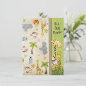 サファリの動物の赤ちゃんシャワー 招待状 (スタンド正面)