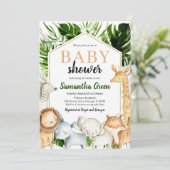 サファリの動物の赤ちゃんシャワー 招待状 (スタンド正面)