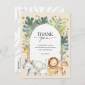 サファリの動物の赤ちゃん感謝していシャワーあなたはがき インビテーションポストカード (正面/裏面)