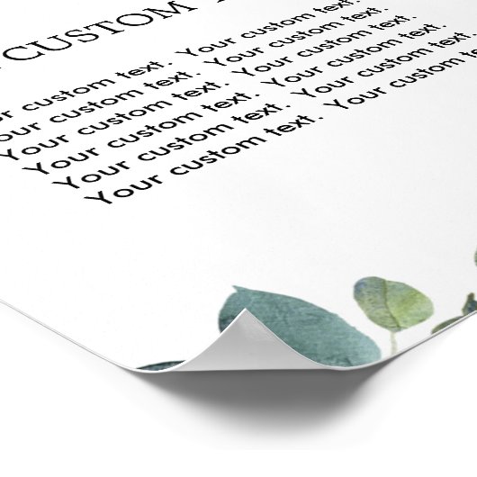 サファリの動物の赤カスタムちゃんシャワー記号8"x10" ポスター (角)