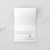 サファリの動物の野生の一モダンつの赤ちゃんシャワー サンキューカード (内部)