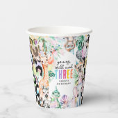 サファリの動物の30歳の誕生日を祝う若い、野生の動物と3 紙コップ (裏面)