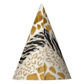 サファリの動物は野生の誕生日を印刷 パーティーハット (裏面)