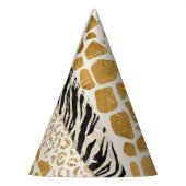 サファリの動物は野生の誕生日を印刷 パーティーハット (左)