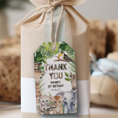 サファリの動物をテーマにした野生の1つの誕生日感謝していあなた ギフトタグ