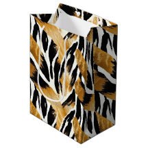 サファリの動物をテーマにした金ゴールドとブラック