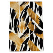 サファリの動物をテーマにした金ゴールドとブラック ミディアムペーパーバッグ (裏面)