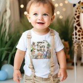 サファリの動物をテーマにした2つの野生の誕生日 トドラーTシャツ