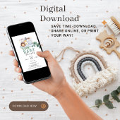 サファリの動物スペインのの赤ちゃんシャワージャングル 招待状