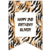 サファリの動物テーマの少年の誕生日の写真 バンティングフラッグ (第1の旗)