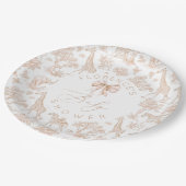 サファリの動物トイレデジュイ赤ちゃんシャワーボホ ペーパープレート (アングル)