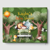 サファリの動物パーソナライズされたの赤ちゃんシャワー ゲストブック (裏面)