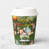 サファリの動物パーソナライズされたの赤ちゃんシャワー 紙コップ (裏面)