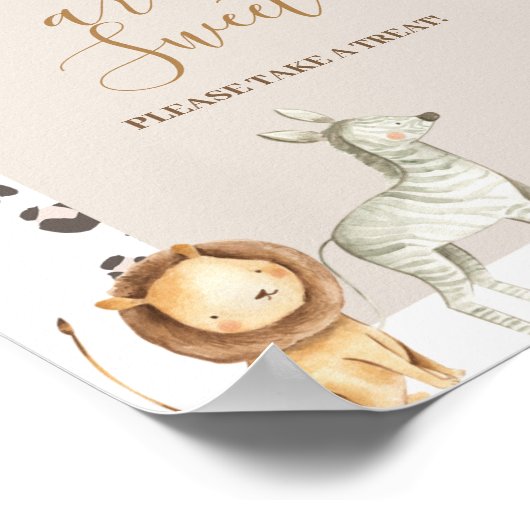 サファリの動物ベビーは甘い、お召し上がりください ポスター (角)