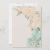 サファリの動物ボホバルーンボーイ1歳の誕生日 招待状 (裏面)