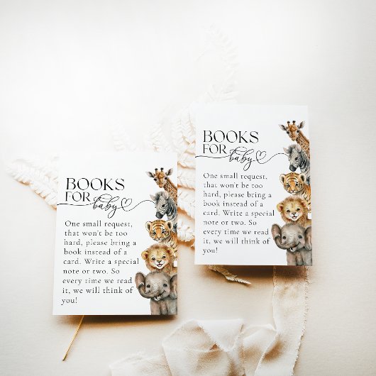 サファリの動物モダンの赤ちゃんシャワー エンクロージャーカード