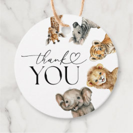 サファリの動物モダンの赤ちゃんシャワー フェイバータグ